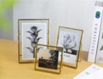 Set of 3 Glass Pressed Flowers Frame Collection, 4"x4", 4"x6", 5"x7" Gold Metal ... - Image 8