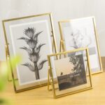 Set of 3 Glass Pressed Flowers Frame Collection, 4"x4", 4"x6", 5"x7" Gold Metal ... - Image 9
