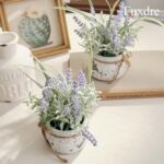 Small Fake Plants, 2 Pack Mini Artificial Plants Fake Lavender Plant in Pot, Lav... - Image 8