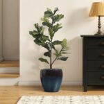 LuxenHome 12" Dia Gradient Blue Ceramic Pots for Plants, Large Indoor Outdoor Pl... - Image 8