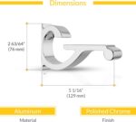 Brixwell Designer Aluminum Shelf Bracket for 3/8" to 1/2" Glass - Chrome Finish ... - Image 3