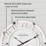 Presentime & Co 10" Farmhouse Series Wall Clock, Shiplap Style, Raised 3D Arabic... - Image 3