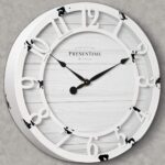 Presentime & Co 10" Farmhouse Series Wall Clock, Shiplap Style, Raised 3D Arabic... - Image 4