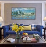 Framed Monet Canvas Wall Art - Landscape with Thunderstorm Fine Art Reproduction... - Image 4
