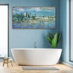 Framed Monet Canvas Wall Art - Landscape with Thunderstorm Fine Art Reproduction... - Image 7