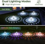 Kingsyard 8 Pack Solar Pathway Lights Outdoor Waterproof IP67, Bright Color Chan... - Image 5