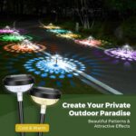 Kingsyard 8 Pack Solar Pathway Lights Outdoor Waterproof IP67, Bright Color Chan... - Image 7