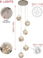 Long Chandeliers for High Ceilings,Modern Crystal Pendant Light,Raindrop Drop La... - Image 3