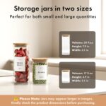 EDELHAUS Square Glass Storage Containers with Bamboo Lids 12-Pack (4x 30 oz, 8x ... - Image 3