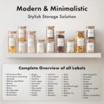 EDELHAUS Square Glass Storage Containers with Bamboo Lids 12-Pack (4x 30 oz, 8x ... - Image 4