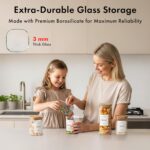 EDELHAUS Square Glass Storage Containers with Bamboo Lids 12-Pack (4x 30 oz, 8x ... - Image 5