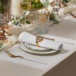 Leetaltree Sparkling Translucent White Sequin Woven Vinyl Placemats, Set of 4 - ... - Image 3
