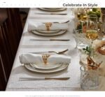 Leetaltree Sparkling Translucent White Sequin Woven Vinyl Placemats, Set of 4 - ... - Image 4