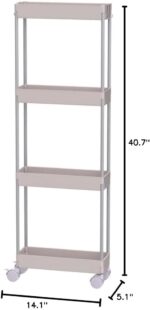Sooyee 4 Tier Slim Storage Cart Mobile Shelving Unit Organizer Slide Out Storage... - Image 9