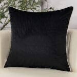 Aeckself Black White Leaves Velvet Throw Pillow Cover 20 x 20 Inch, Embroidery S... - Image 3