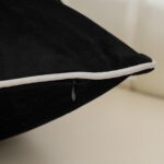 Aeckself Black White Leaves Velvet Throw Pillow Cover 20 x 20 Inch, Embroidery S... - Image 6