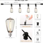 DAMAING Outdoor String Lights 150 FT Patio Lights String with 75 Dimmable ST38 P... - Image 7
