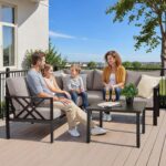 Patio Furniture Set, 6-piece Metal Sectional Furniture Sofa with Coffee Table, L... - Image 3