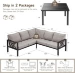 Patio Furniture Set, 6-piece Metal Sectional Furniture Sofa with Coffee Table, L... - Image 4