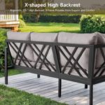 Patio Furniture Set, 6-piece Metal Sectional Furniture Sofa with Coffee Table, L... - Image 5