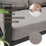 Patio Furniture Set, 6-piece Metal Sectional Furniture Sofa with Coffee Table, L... - Image 7