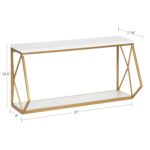 Kate and Laurel Brost Glam Wall Shelf, 21 x 8 x 11, White and Gold, Modern Geome... - Image 4