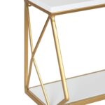 Kate and Laurel Brost Glam Wall Shelf, 21 x 8 x 11, White and Gold, Modern Geome... - Image 10