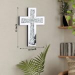 Aeveco Cross Wall Decor, Silver Mirrored Cross for Living Room, Crystal Crush Di... - Image 4