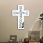 Aeveco Cross Wall Decor, Silver Mirrored Cross for Living Room, Crystal Crush Di... - Image 7