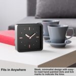 Driini Modern Mid Century Desk & Shelf Clock (Black Rose Gold) - Battery Operate... - Image 3