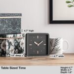 Driini Modern Mid Century Desk & Shelf Clock (Black Rose Gold) - Battery Operate... - Image 5