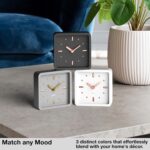 Driini Modern Mid Century Desk & Shelf Clock (Black Rose Gold) - Battery Operate... - Image 7