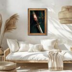 Large Gold Framed Victorian Feminist Woman Wall Art Vintage Royal Medieval Sword... - Image 7