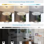 Modern Round Crystal Chandelier 24 Inch Chrome Dimmable LED Crystal Ring Chandel... - Image 4
