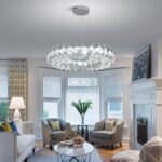 Modern Round Crystal Chandelier 24 Inch Chrome Dimmable LED Crystal Ring Chandel... - Image 7