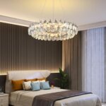 Modern Round Crystal Chandelier 24 Inch Chrome Dimmable LED Crystal Ring Chandel... - Image 9