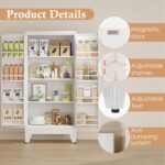 48" H Metal Kitchen Pantry Storage Cabinet, Freestanding Cupboard Storage Cabine... - Image 5