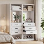 Unikito 50" Extra Large Freestanding Closet System, Double Armoire Wardrobe with... - Image 5