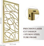 MyGift 44 x 22 Large Gold Metal Minimalist Abstract Laser Cut Design Wall Art, S... - Image 6