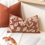 BlissBlush 12x20 Lumbar Pillow Cover, Brick Red Rectangular Decorative Throw Pil... - Image 7