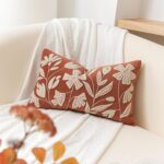 BlissBlush 12x20 Lumbar Pillow Cover, Brick Red Rectangular Decorative Throw Pil... - Image 10