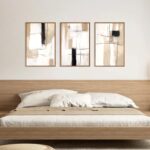 FWIEXA Modern Abstract Canvas Wall Art Set of 3, Framed Neutral Wall Decor, Larg... - Image 4