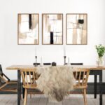 FWIEXA Modern Abstract Canvas Wall Art Set of 3, Framed Neutral Wall Decor, Larg... - Image 5