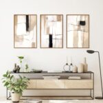 FWIEXA Modern Abstract Canvas Wall Art Set of 3, Framed Neutral Wall Decor, Larg... - Image 6