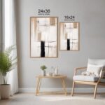 FWIEXA Modern Abstract Canvas Wall Art Set of 3, Framed Neutral Wall Decor, Larg... - Image 7