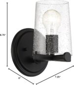 Designers Fountain 95801-MB Matteson Wall Sconce, 1-Light 60 Watts, Matte Black - Image 3