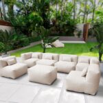Dineli ANNYH CALALUNA 7Pc Patio Garden Furniture Sectional Conversation Set.Comb... - Image 8