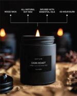 Craft & Kin Premium Dark Roast Coffee Candle | Black Scented Candles for Home | ... - Image 4