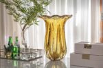 Extra Large Floor Vase | Model Everest Amber | Murano-Style Hand-Blown Art Glass... - Image 4