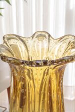 Extra Large Floor Vase | Model Everest Amber | Murano-Style Hand-Blown Art Glass... - Image 5